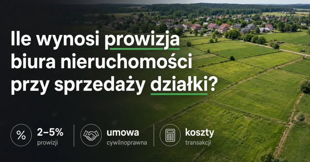 Ile wynosi prowizja biura nieruchomości przy sprzedaży działki?